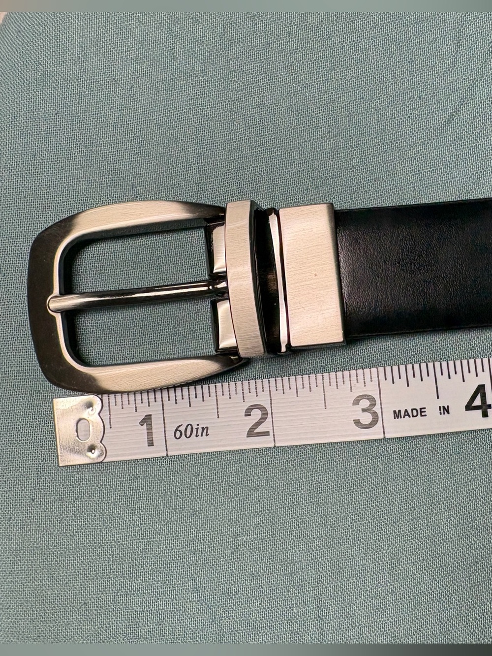 Men's Reversible Black & Dark Brown Leather Belt: 1.25in / 41 inches:
